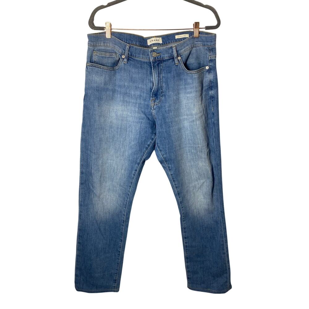 Frame Jeans Size 36 L'Homme Slim Blue Cotton Stretch Light Wash